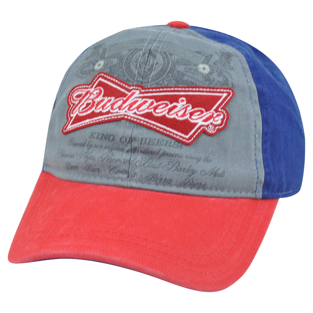 Budweiser Distressed Snapback King of Beer Liquor Garment Wash Relaxed Hat Cap