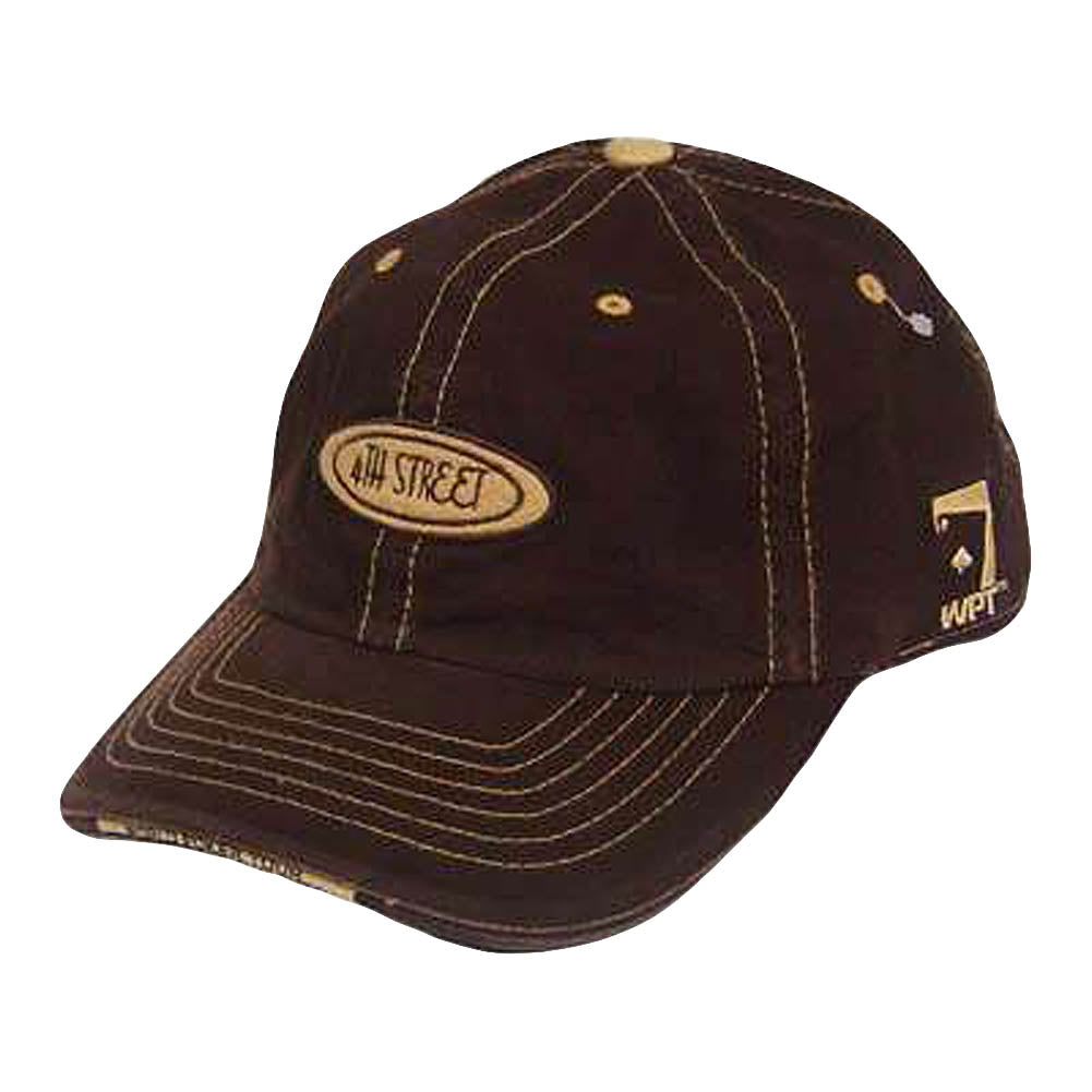 WORLD POKER TOUR BROWN HAT CAP 4TH STREET FOURTH LG