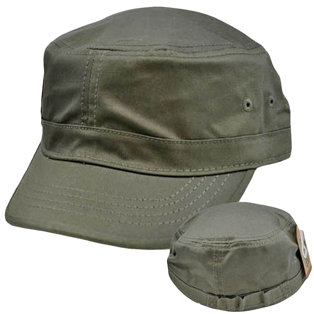 Mens Guys Army Green Fatigue Military Hat Cap Fitted MD LG Route 66