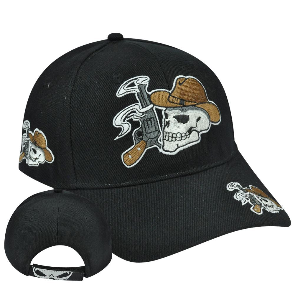 Stoned To The Bone Hat Cap Cowboy Skulls Heads Guns Adjustable Acrylic
