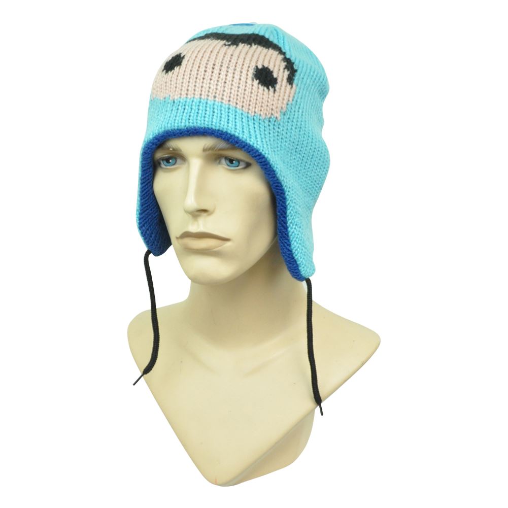 Reversible Superman Superhero Peruvian Beanie Ear Flap Knit DC Comics Crochet