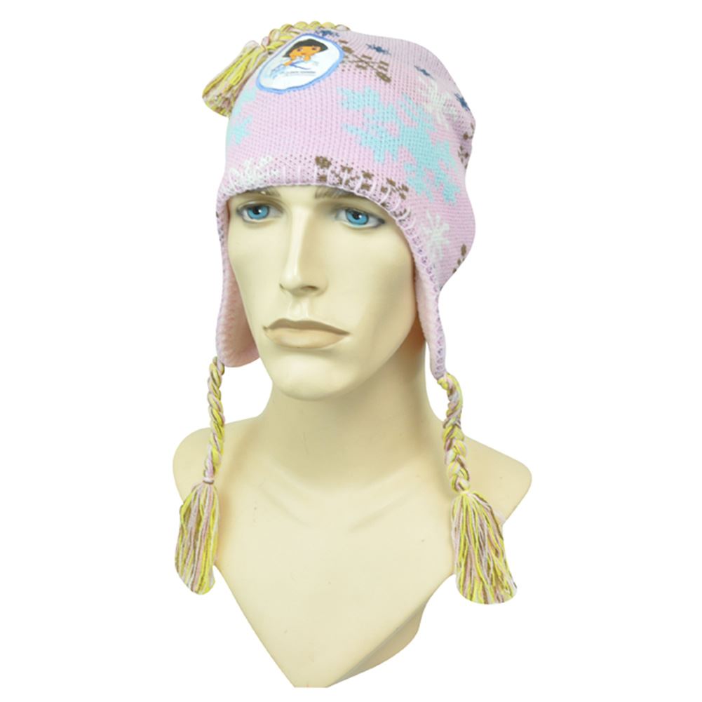 Dora The Explorer Boots Nickelodeon Laplander Youth Girls Winter Peruvian Beanie