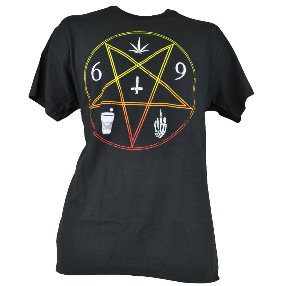 Pentagram Five Wounds Of Christ Parody Marijuana Pong Spencer Adult Funny Black