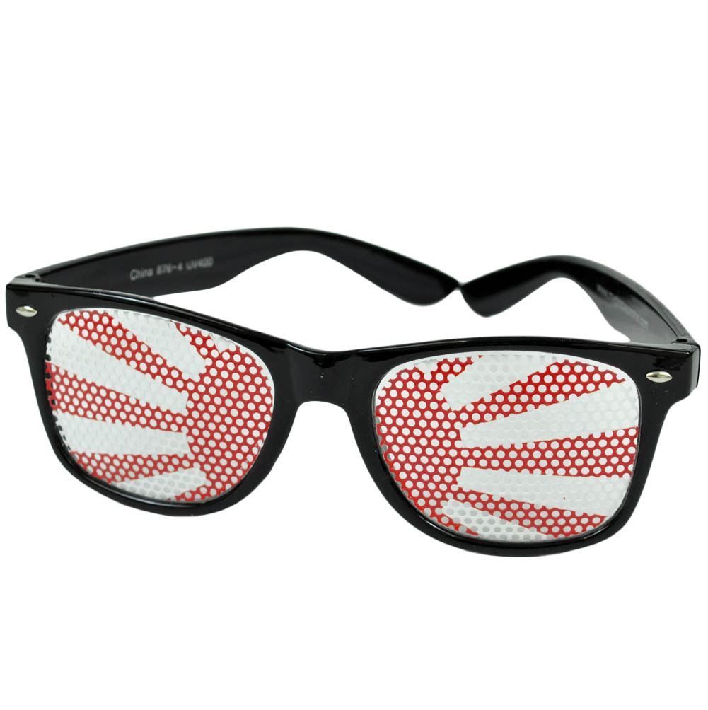 Sun Glasses Black Fashion Novelty Wayfarer Style Shades Costume Japanese Flag