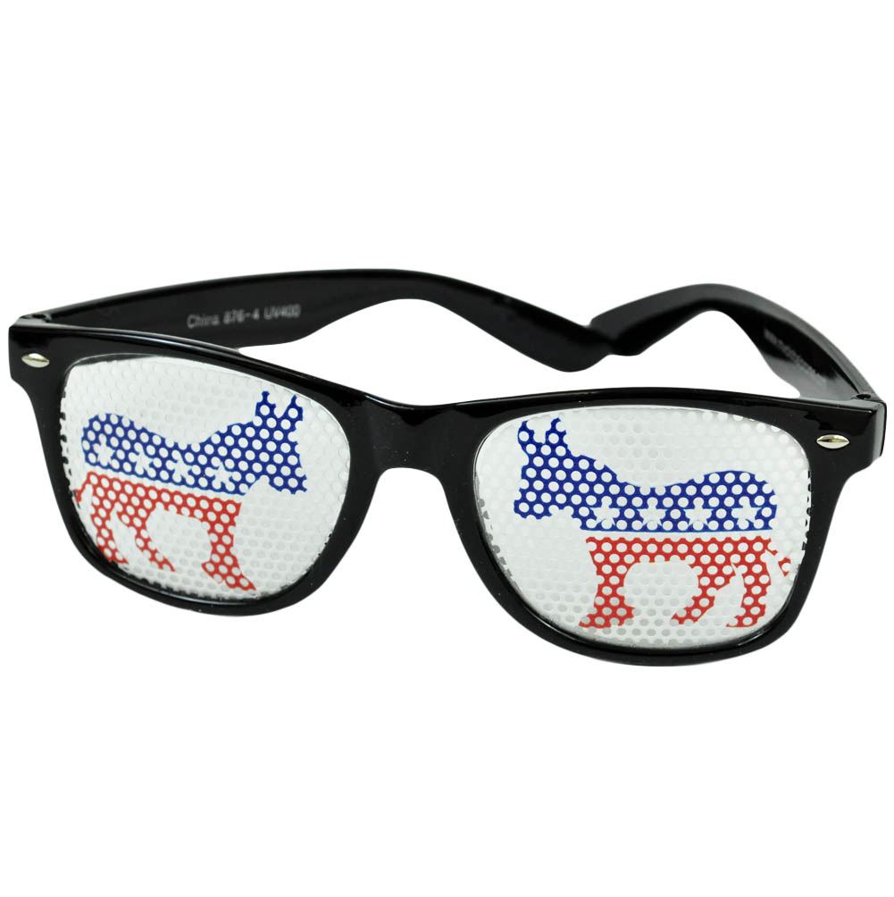 Sun Glasses Black Novelty Wayfarer Style Beach Shades Costume Specs Democrat