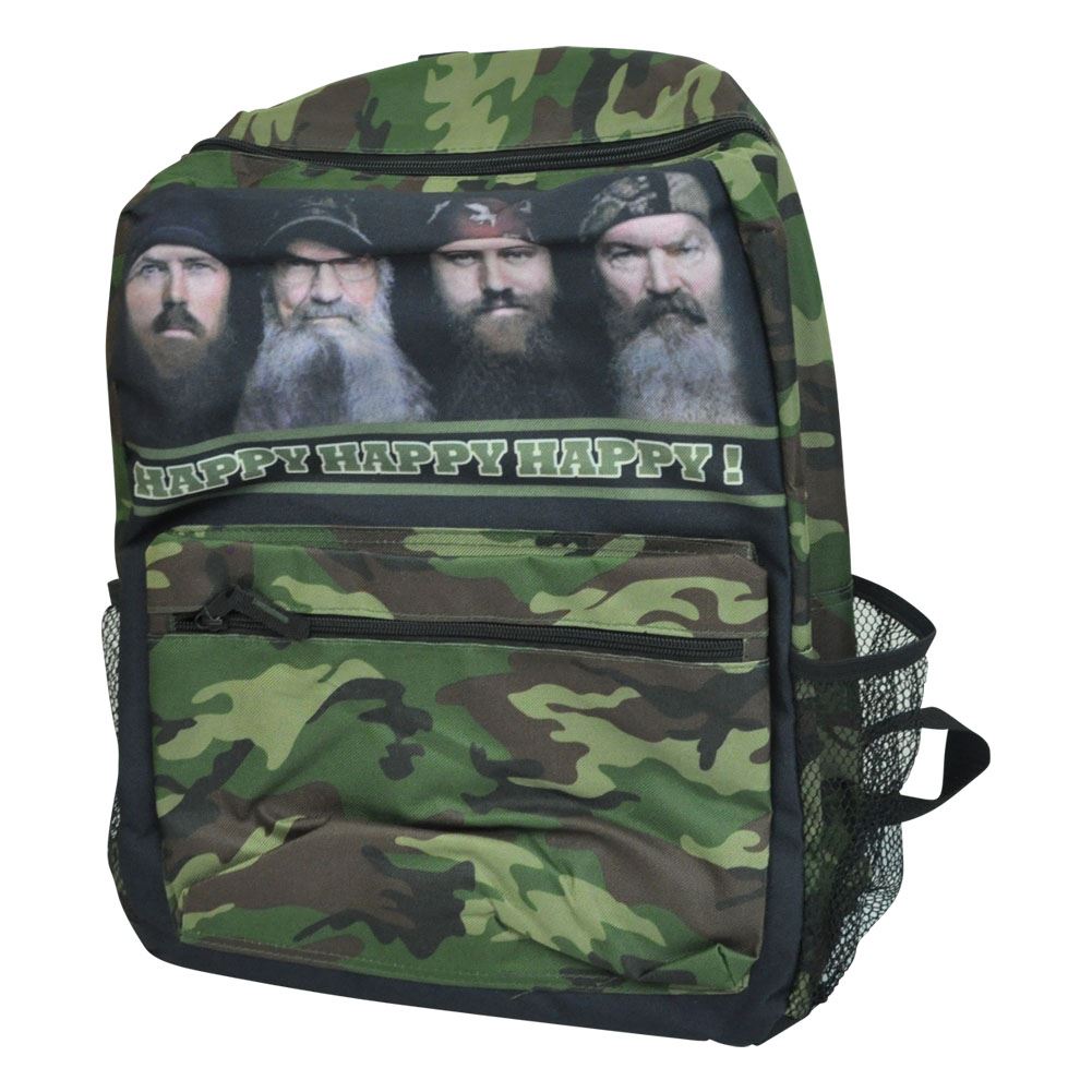 Duck Dynasty Happy Camouflage Backpack A&E Reality TV Series Book Bag Black