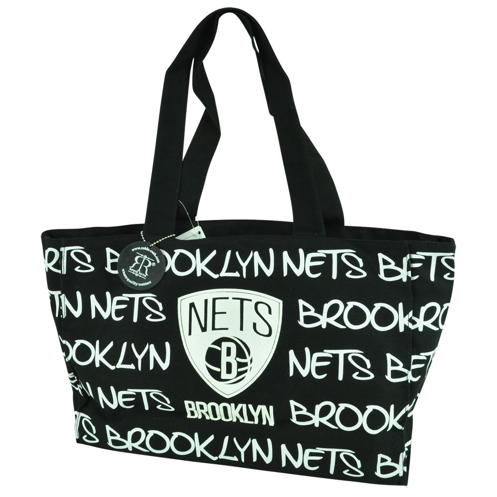 NBA Robin Ruth Brooklyn Nets Tote Hand Bag Glitter Women Ladies Purse Blk