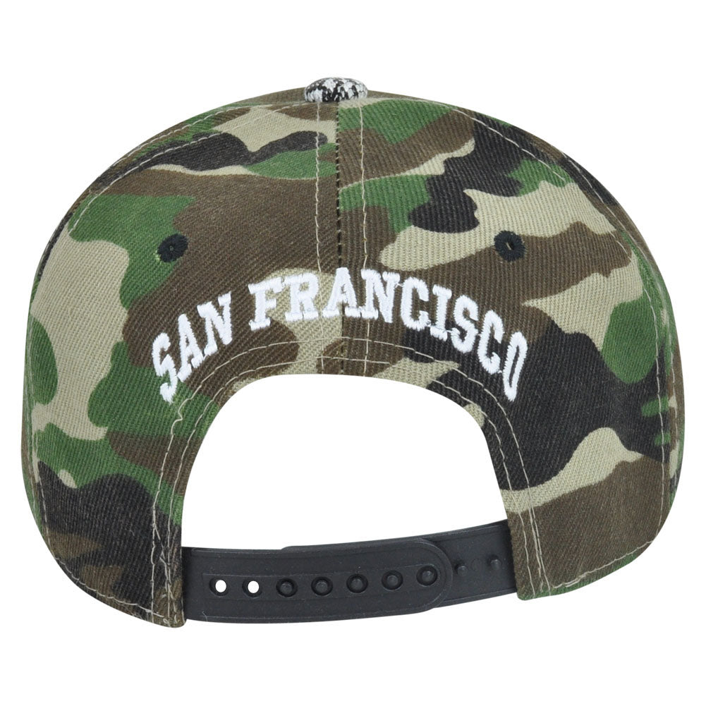 San Francisco Light Faux Snake Skin Camo Camouflage Snapback Flat Bill Hat Cap