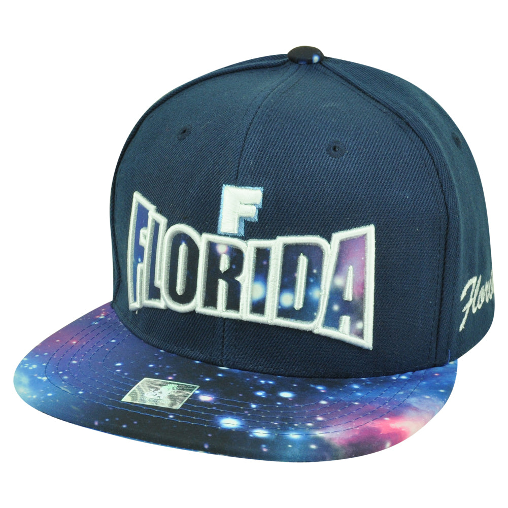 Florida State FL Galactic Sublimated Galaxy Flat Bill Snapback Navy Blue Hat Cap