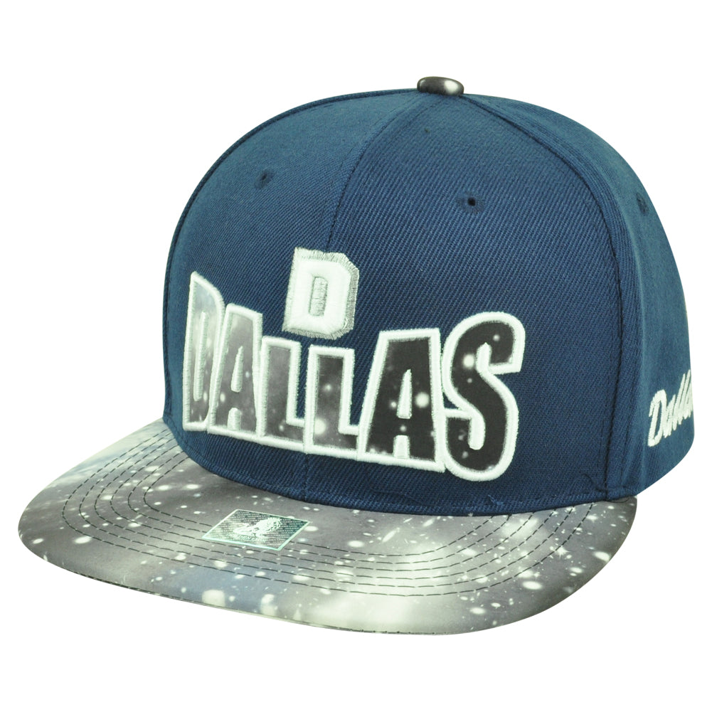 Dallas Texas TX Galactic Sublimated Galaxy Flat Bill Snapback Navy Blue Hat Cap