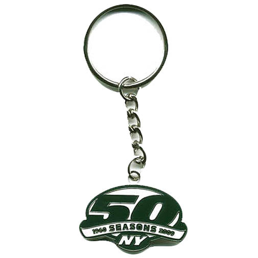 NFL NEW YORK JETS 50TH SEASON KEY CHAIN GREEN LOGO KEYCHAIN NYJ
