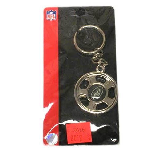 NFL NEW YORK JETS TEAM STAINLESS STEEL WHEEL KEY CHAIN
