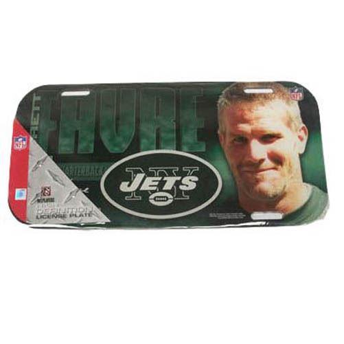 NFL NEW YORK JETS GREEN LICENSE PLATE BRETT FAVRE CAR AUTO