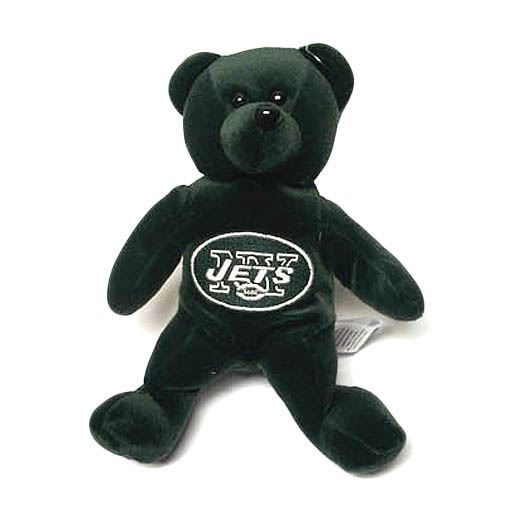 NFL NEW YORK JETS GREEN TOY KIDS PLUSH BEAN BEAR LOGO EMBROIDERY
