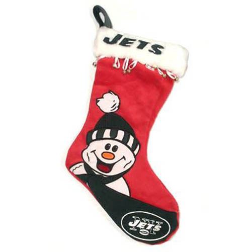 NFL NEW YORK JETS CHRISTMAS SANTA CLAUS STOCKING SNOWMAN GREEN LOGO