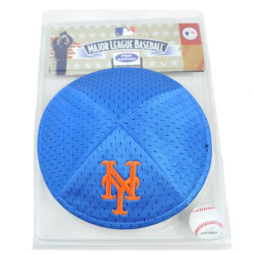 MLB New York Mets Clip On Pro Kippah Kipa Yamaka Jersey Yarmulke Orange Mesh