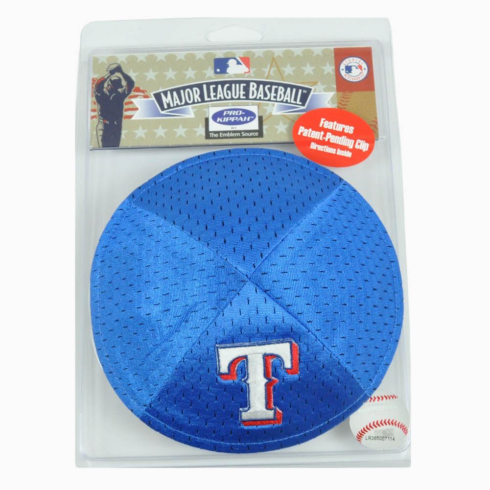MLB Texas Rangers Clip Pro Kippah Kippa Yamaka Jersey Mesh Licensed Yarmulke