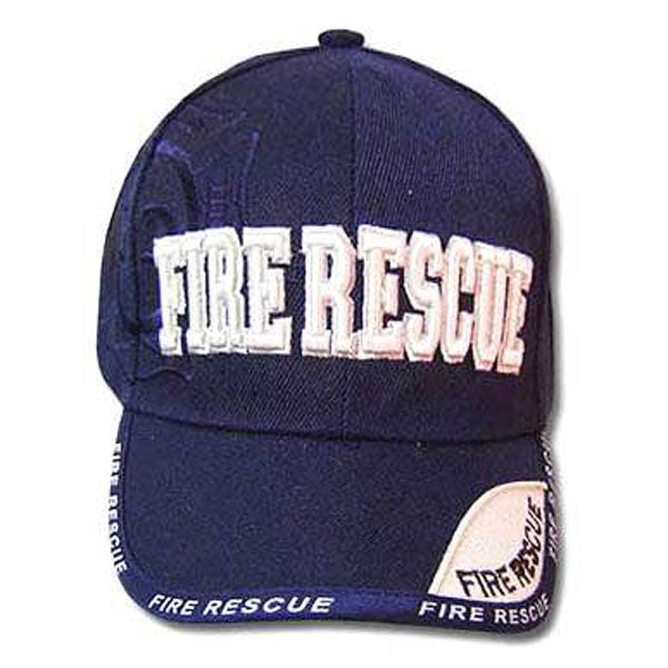 NAVY BLUE FIRE RESCUE YOUTH KIDS BASEBALL CAP HAT