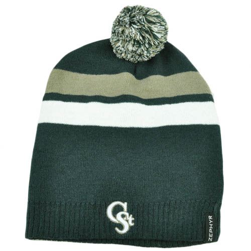 NCAA Zephyr Long Slouch Pom Ball Knit Beanie Revolution Hat Colorado State Rams