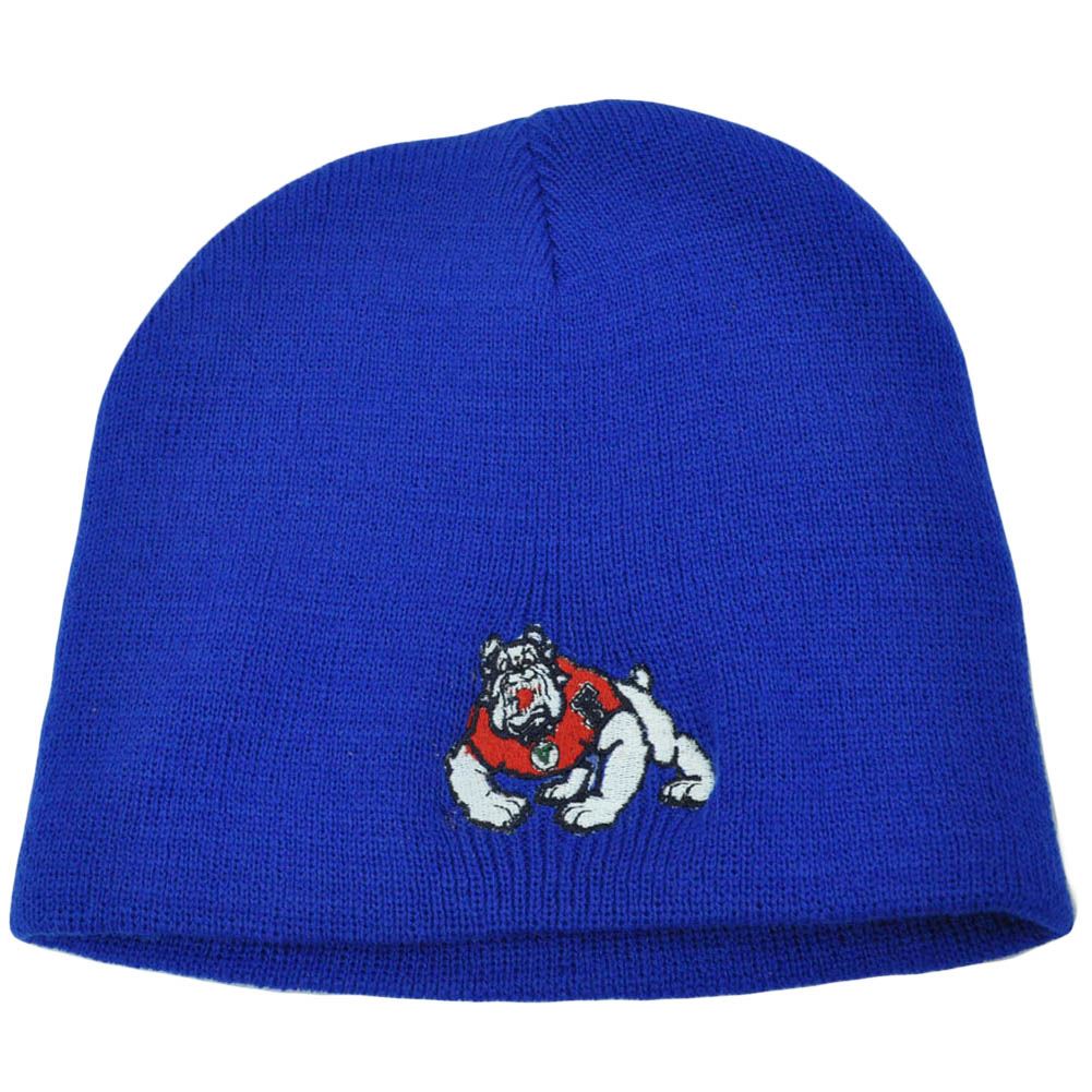 NCAA Fresno Bulldogs Cuffless Knit Beanie Skull Skully Acrylic Toque Thin Hat