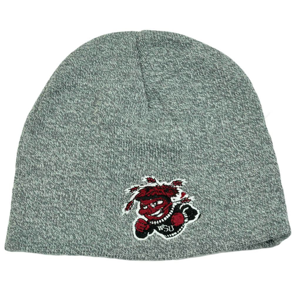 NCAA WSU Wichita State Shockers Heather Grey Cuffless Knit Toque Beanie Skully