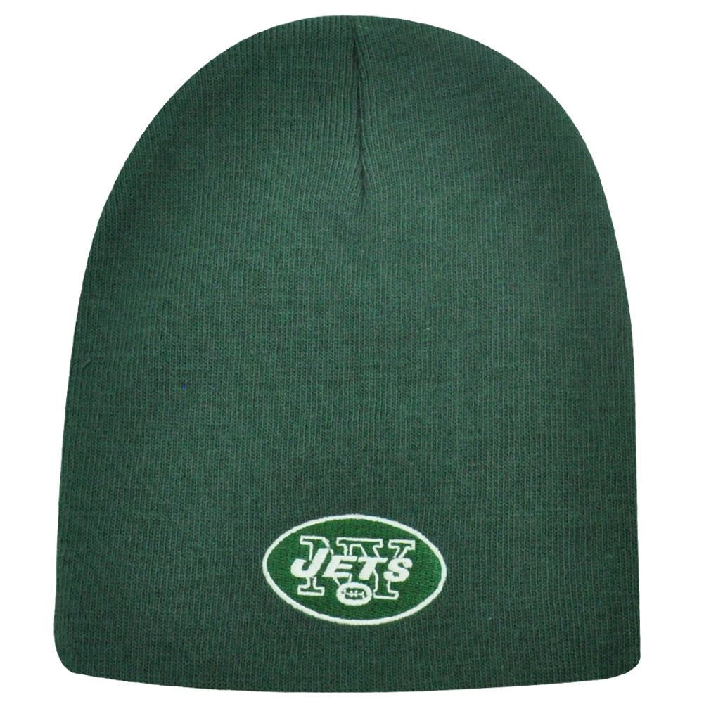 New York Jets Green Solid Cuffless Knit Beanie Mens Adult