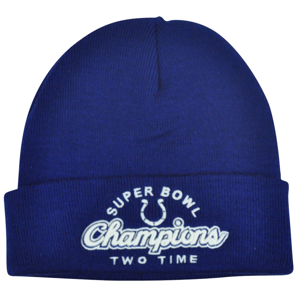 NFL Reebok Indianapolis Colts Glory Days 2 Time Super Bowl Champions Knit Beanie