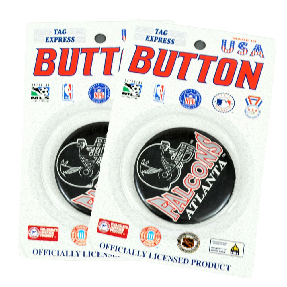 NFL Football Atlanta Falcons 2 Piece Set Vintage Fan Pin Button Helmet Licensed