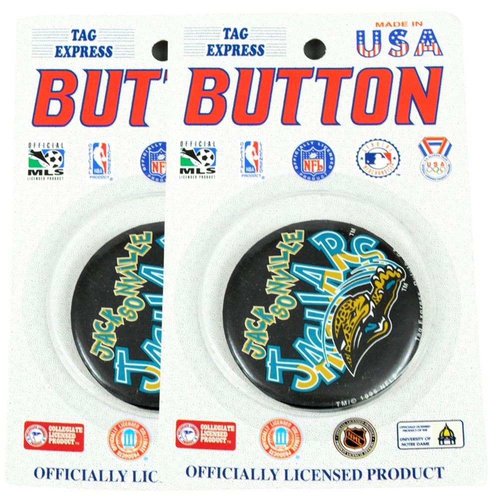 NFL Football Jacksonville Jaguars 2 Piece Set Vintage Pin Button Helmet Licensed