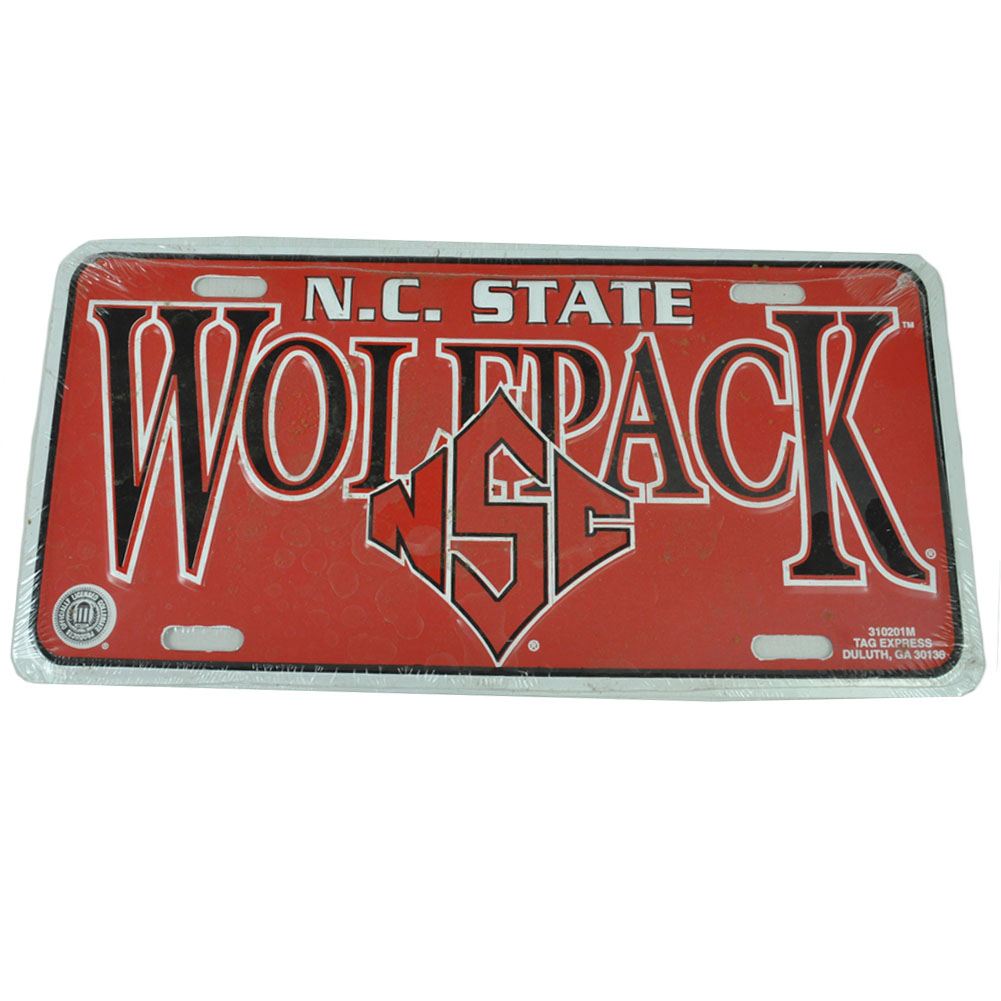 NCAA North Carolina NC State Wolfpack NCSU Old Retro Logo License Plate Car Tag