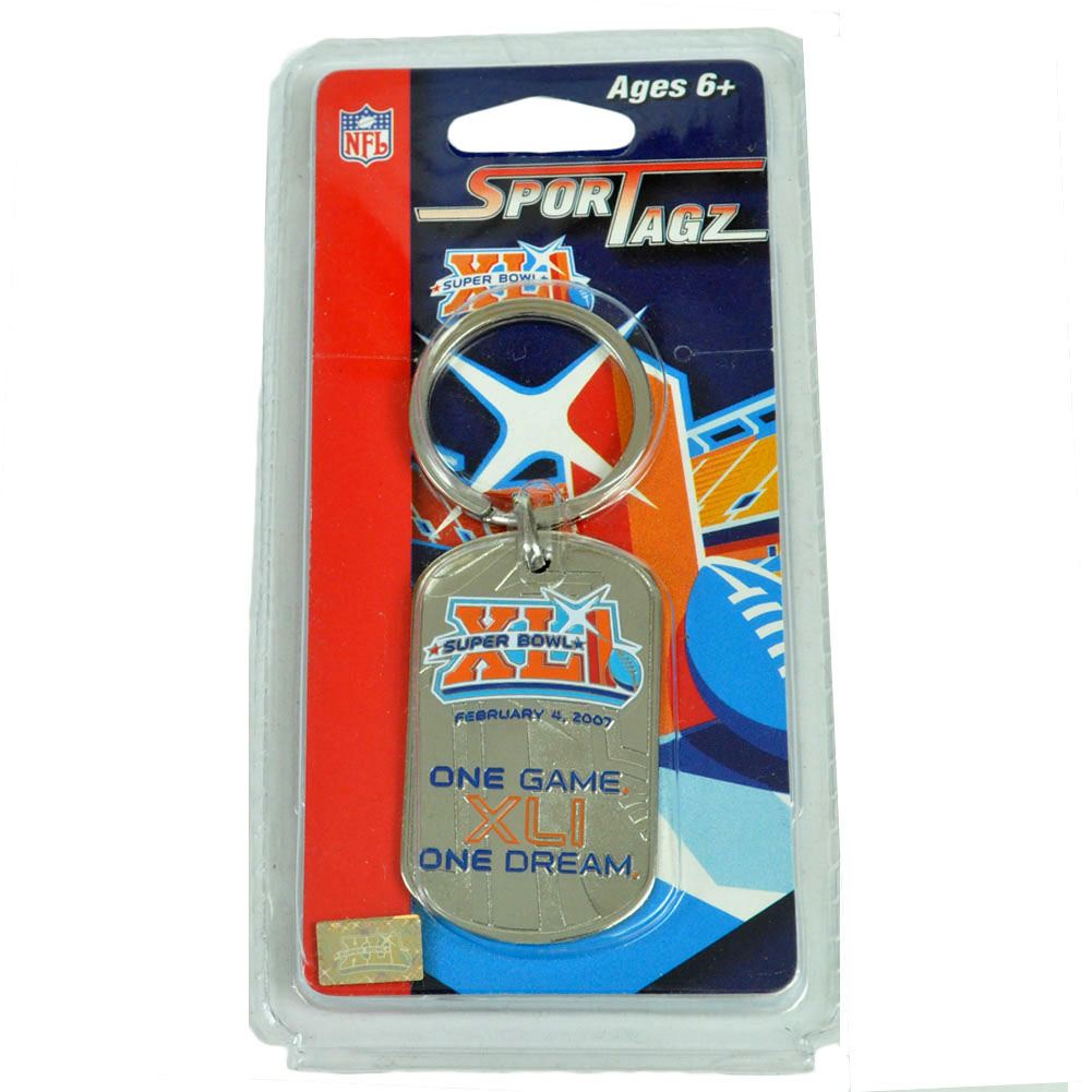 NFL Football Super Bowl XLI 41 Colts vs Bears One Game Dream Dog Tag Keychain