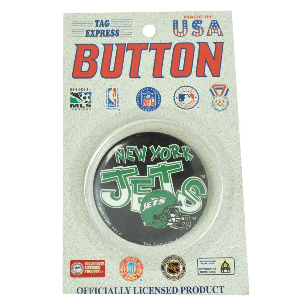 NFL Football New York NY Jets Team 2 Piece Set Vintage Fan Pin Button Helmet