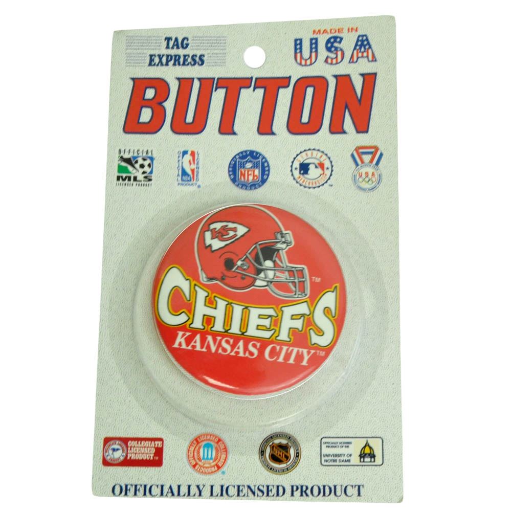 NFL Football Kansas City Chiefs Team 2 Piece Set Vintage Fan Pin Button Helmet