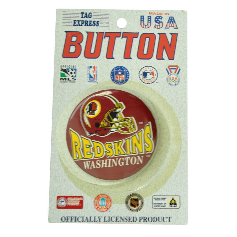 NFL Football Washington Redskins Team 2 Piece Set Vintage Fan Pin Button Helmet
