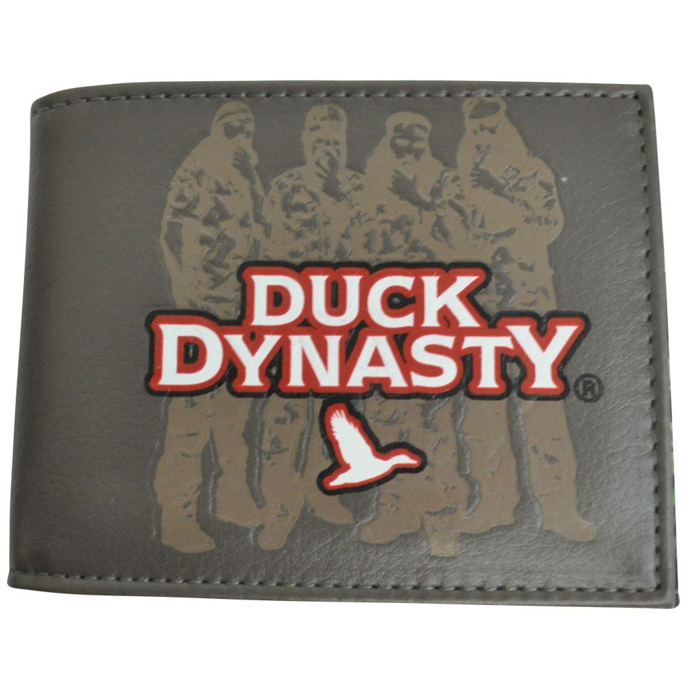 A&E Television Series Duck Dynasty Crew And Camo Ducks Bifold Mens Wallet Brown