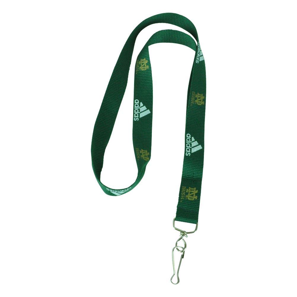NCAA Notre Dame Fighting Irish Adidas Lanyard ID Badge Necklace Holder Key Green