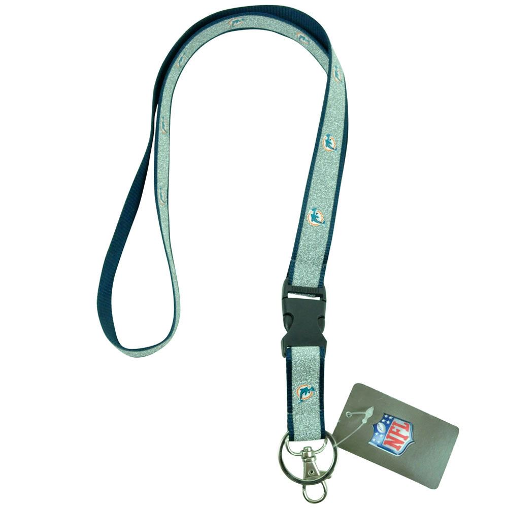 NFL Miami Dolphins Women Ticket Holder ID Lanyard Keys Sparkle Glitter DN8964