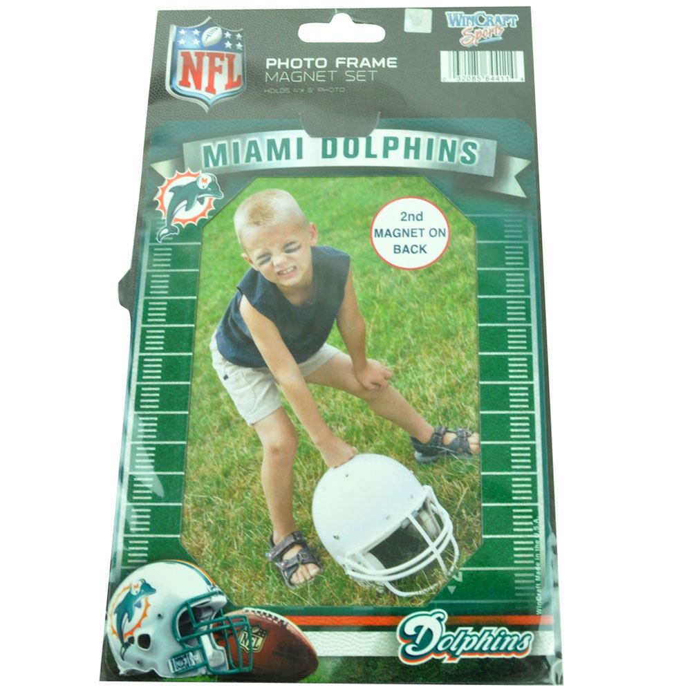 NFL Miami Dolphins Vinyl Photo Frame Magnet Set 4"x6" Football Field Fins DN7071