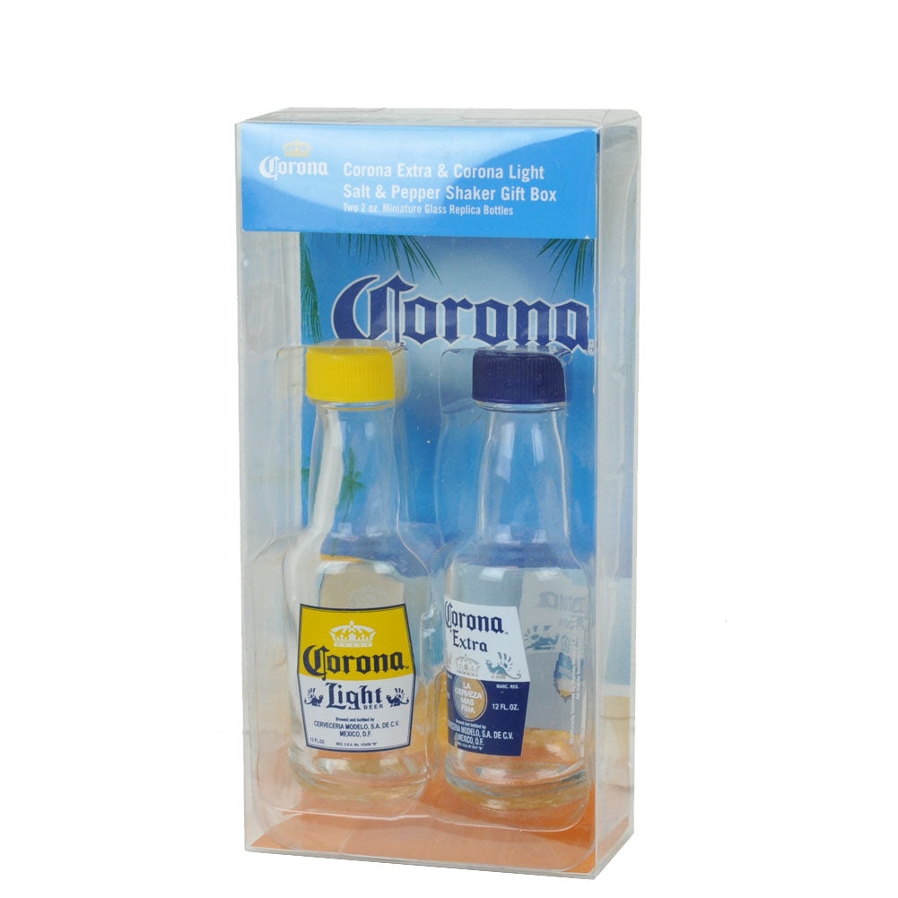 Corona Extra & Light Salt And Pepper Shaker Set Beer Bottle Mini Glass Replicas