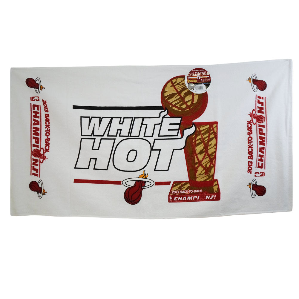 NBA Miami Heat Official Locker Room 2013 Back To Back Champions Towel White Hot