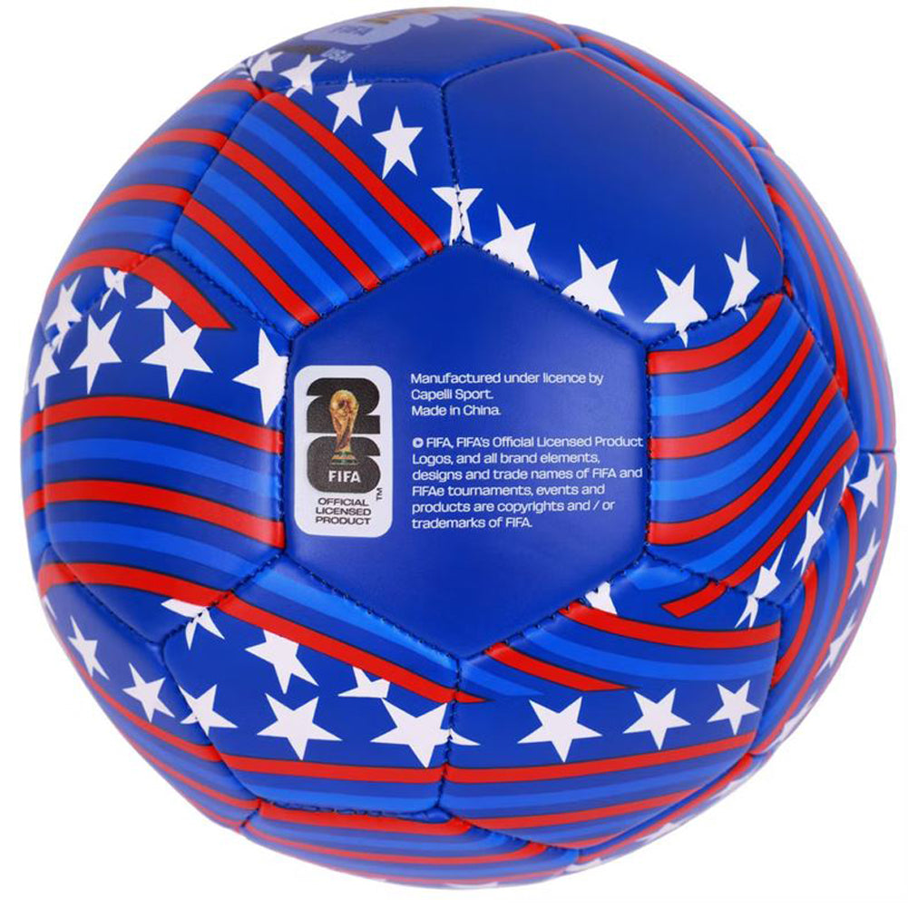 2026 World Cup Can Mex USA Soccer Ball Blue Stars Futbol Size 5 Match Game Sport