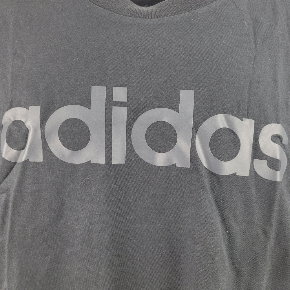 Adidas Original Brand Logo Mens Black Short Seeve Crew Neck Tshirt Tee