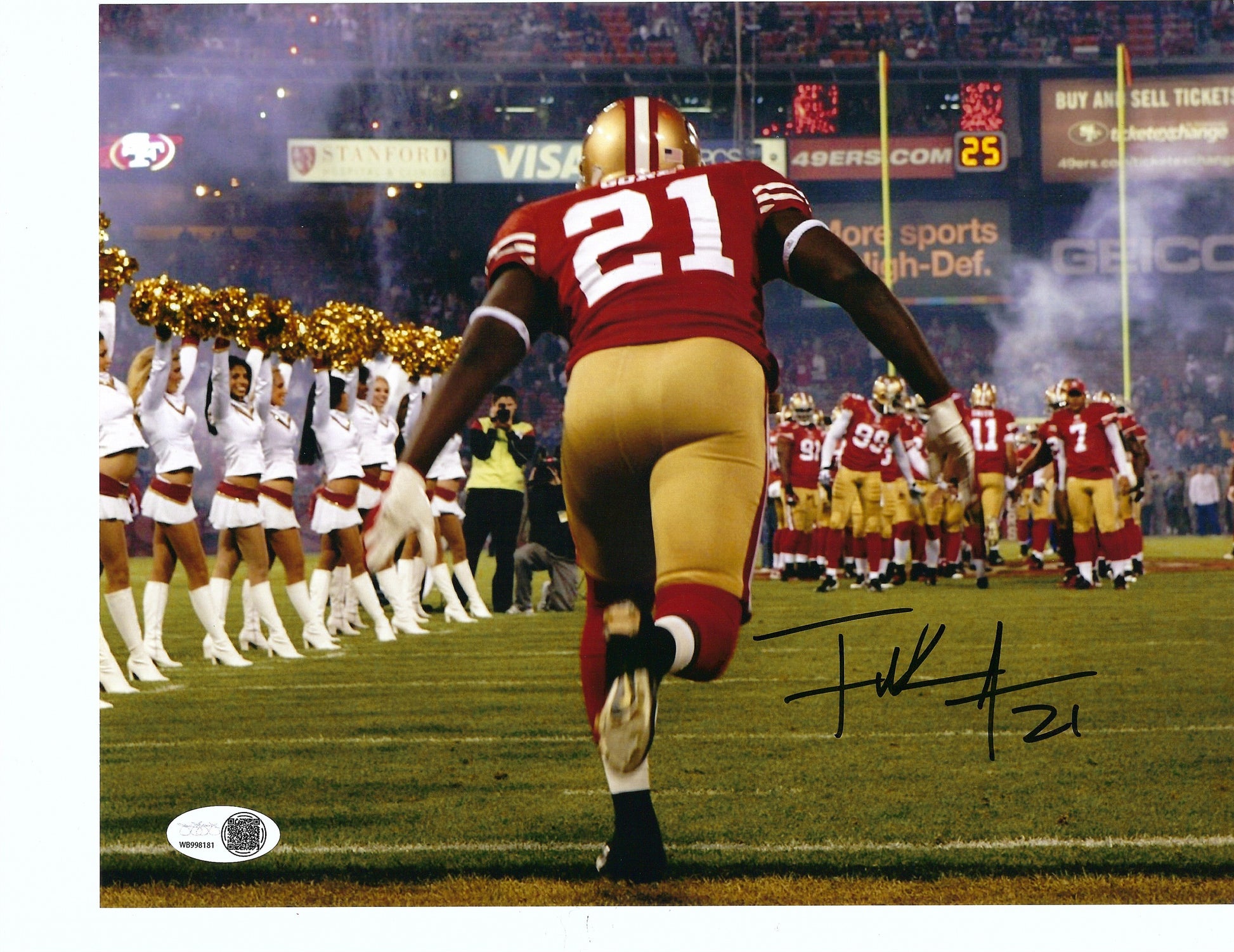 NFL San Francisco 49ers Frank Gore #21 8x10 Autographed Signed Picture JSA Field