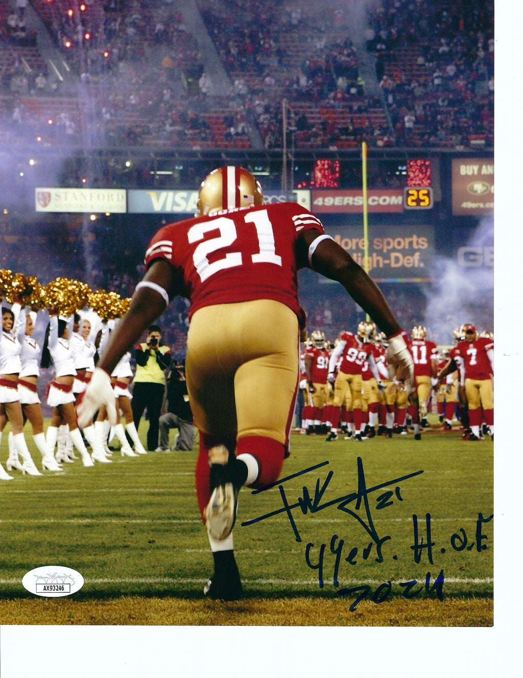 NFL San Francisco 49ers Frank Gore #21 8x10 Autographed Signed Picture JSA Inscr