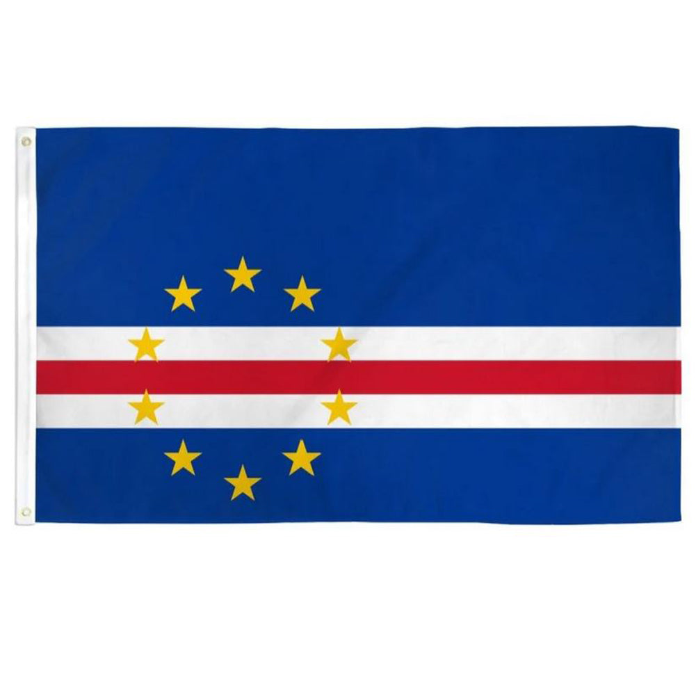 Cape Verde Country Decoration Soccer Fan Polyester RN148714 3x5ft Poly Flag