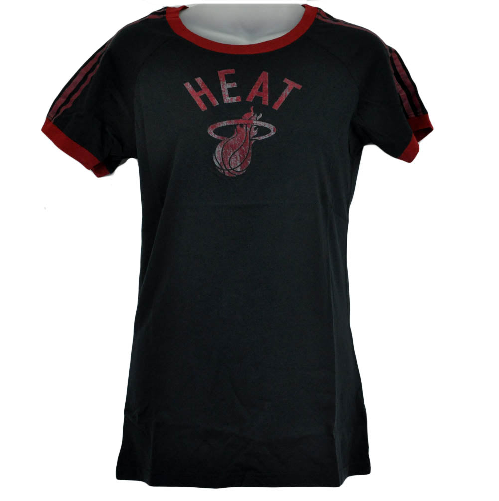 NBA Adidas Miami Heat Womens Ladies Black Tshirt Tee Basketball Final Champions