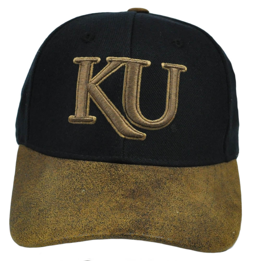 NCAA Fonz Kansas Jayhawks Adjustable Hat Faux Suede Curved Bill Licensed