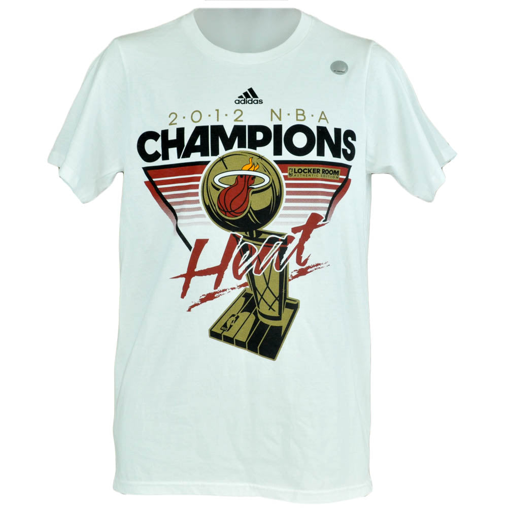 NBA Adidas Miami Heat 2012 National Champions Locker Room Shirt Adults Tee Mediu