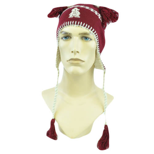 NCAA Zephyr Alpine Tassel Knit Beanie Hat Ear Flaps Arizona State Sun Devils