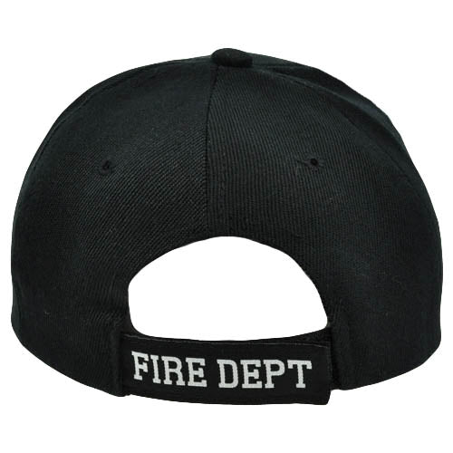 Fire Fighter Dept Department Black White Constructed Curved Bill Hat Cap